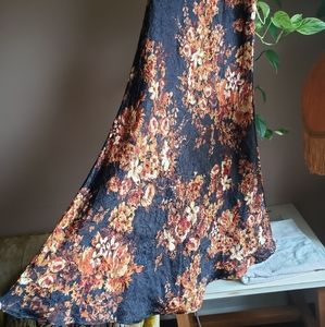 Vintage Style Silk Maxi Skirt
